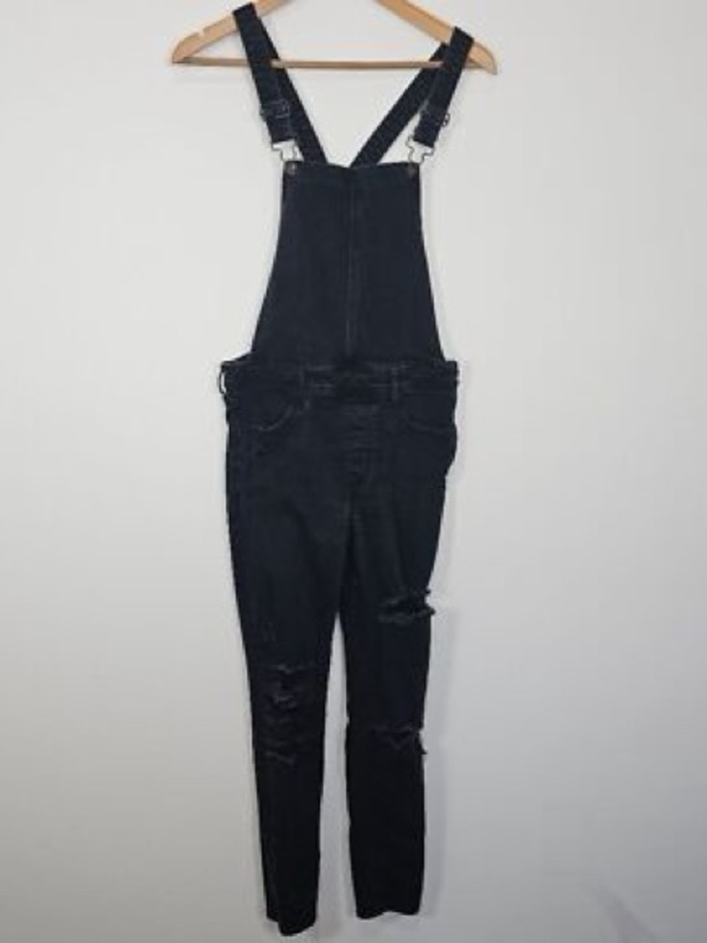 American Eagle Black Denim Jogger Overalls Size 10 Long NWT